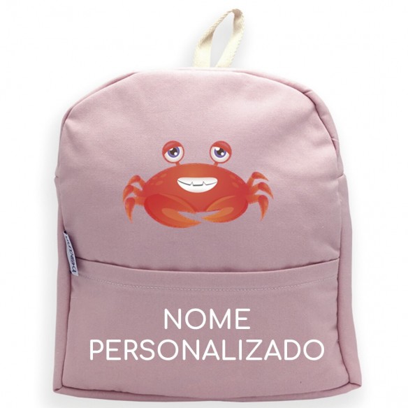  Mochila carangeijo com nome ou frase personalizados Rosa