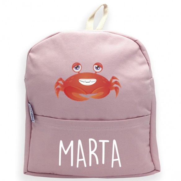  Mochila carangeijo com nome ou frase personalizados Rosa 02