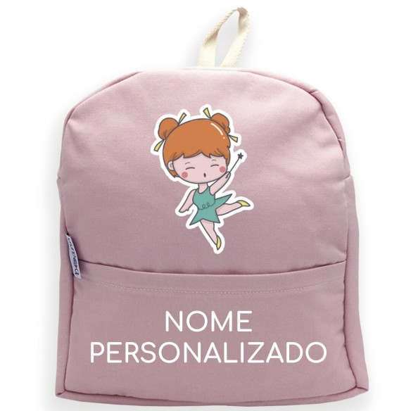  Mochila Fada com nome ou frase personalizados Rosa