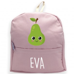 Mochila Pera com nome ou frase personalizados Rosa 02