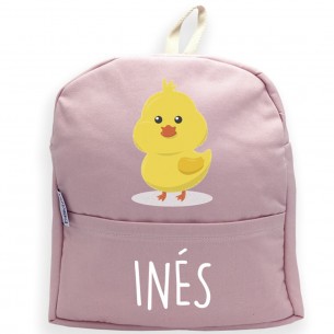 Mochila Frango com nome ou frase personalizados Rosa 02