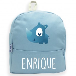 Mochila Rinoceronte com nome ou frase personalizados Rosa 02 2