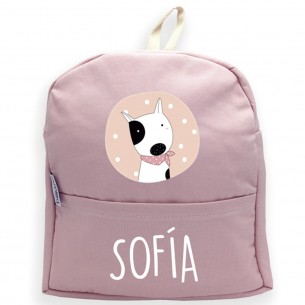 Mochila Cão com lenço com nome ou frase personalizados Azul 02 2