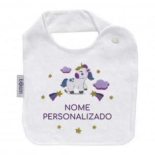Babador com unicornio com nome ou frase personalizados 02 2