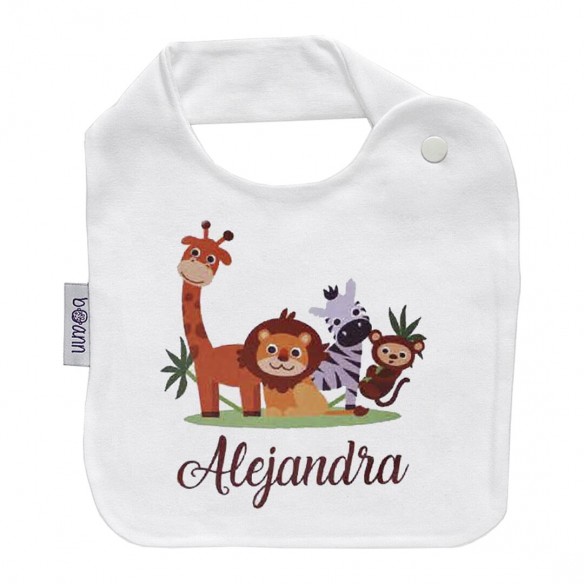 Babador com ZOO com nome ou frase personalizados 02