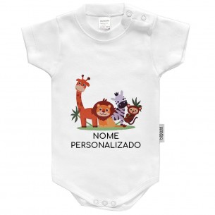 Body com ZOO com nome ou frase personalizados Manga Corta 02 2