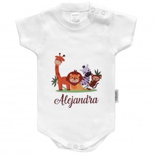 Body com ZOO com nome ou frase personalizados Manga Corta 02