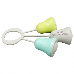 Chocalho com nome ou frase personalizados Azul 2