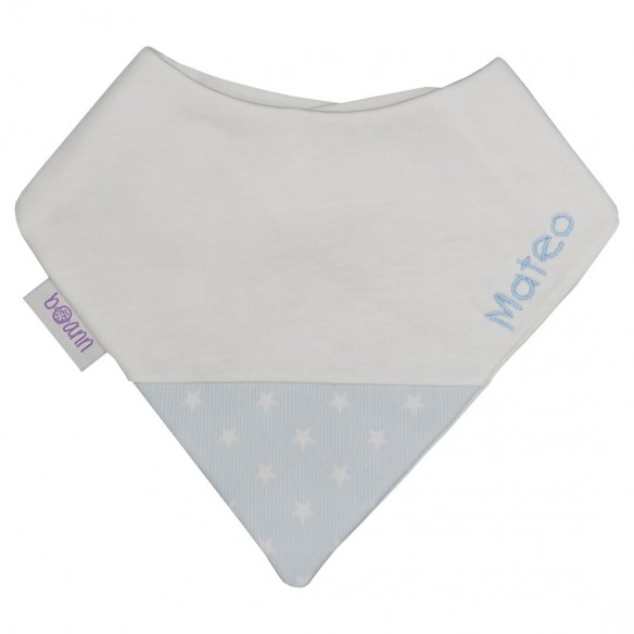 Bandana tirababas Bordado com nome ou frase personalizados Azul