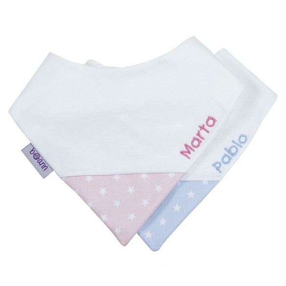 Bandana tirababas Bordado com nome ou frase personalizados Azul 02