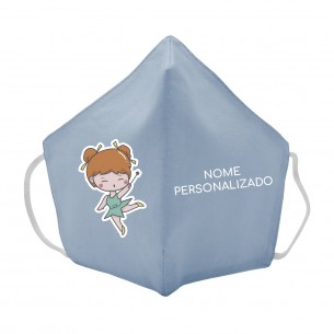 Máscara de tecido infantil Fada personalizado Azul