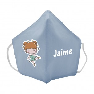 Máscara de tecido infantil Fada personalizado Azul 2