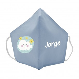 Máscara de tecido infantil Nuvens personalizado Azul 2