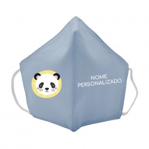 Máscara de tecido infantil Urso personalizado Azul