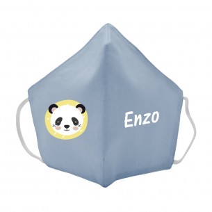 Máscara de tecido infantil Urso personalizado Azul 2