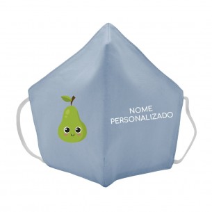 Máscara de tecido infantil Pera personalizado Azul