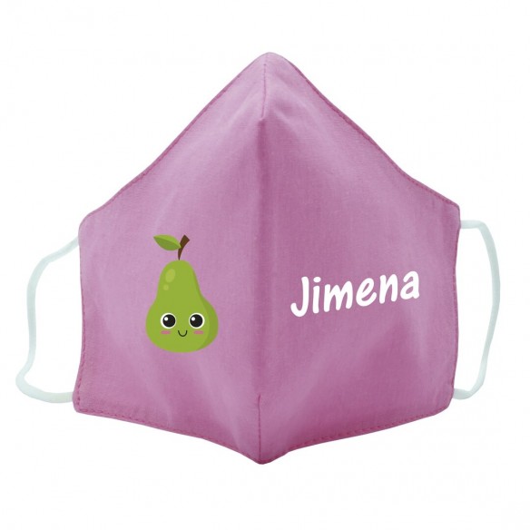  Máscara de tecido infantil Pera personalizado Rosa 02