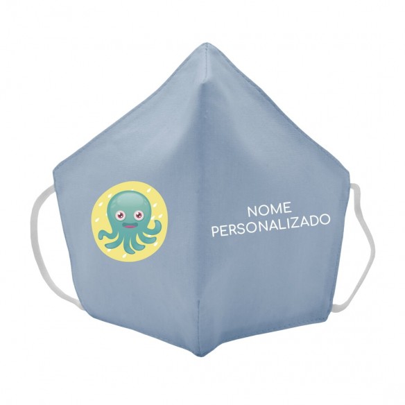 Máscara de tecido infantil Polvo personalizado Azul