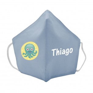 Máscara de tecido infantil Polvo personalizado Azul 2