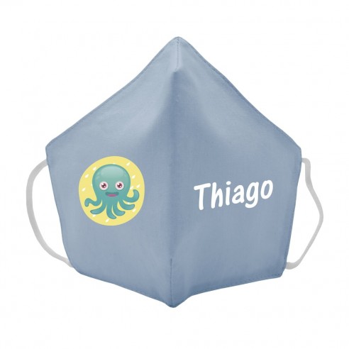  Máscara de tecido infantil Polvo personalizado Azul 02