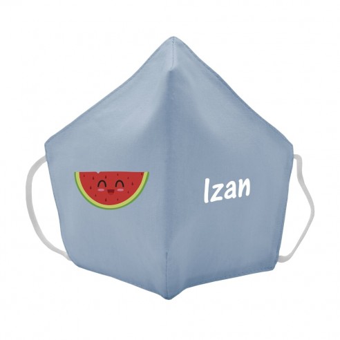  Máscara de tecido infantil Melancia personalizado Azul 02