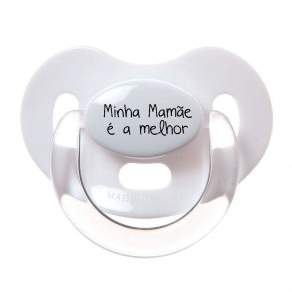 Chupeta "Minha Mamãe é a melhor" Blanco