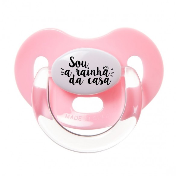 Chupeta "Sou a rainha da casa" Rosa