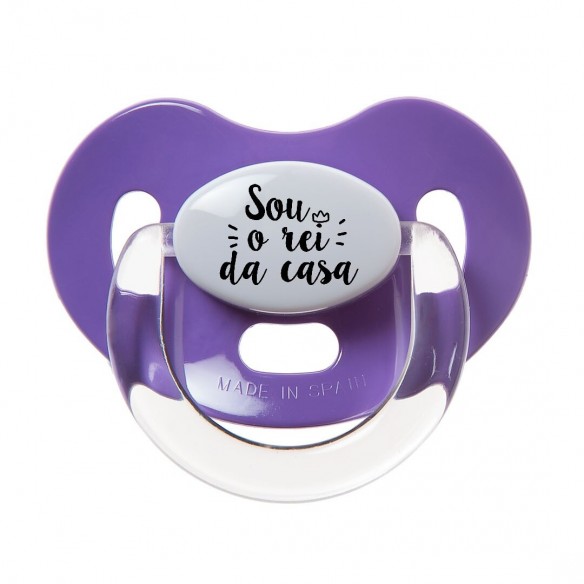 Chupeta "Sou o rei da casa" Morado