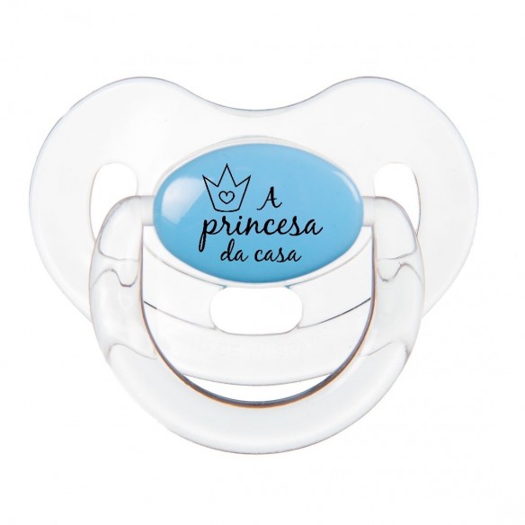 Chupeta "A princesa da casa" Azul/Transparente