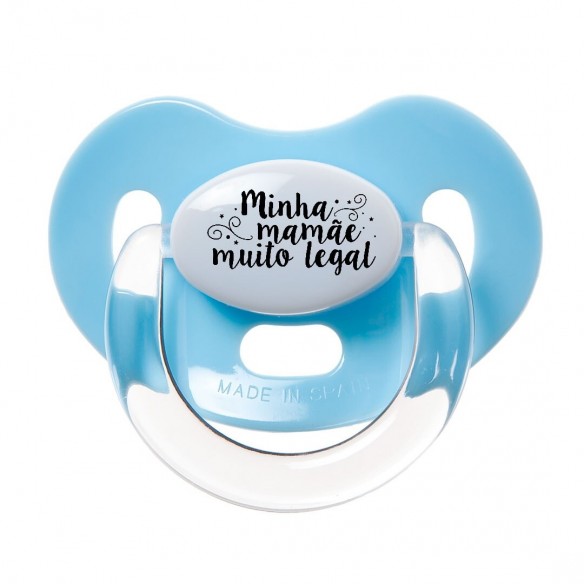 Chupeta "Minha mamãe é muito legal" Azul