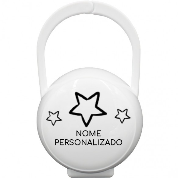 Caixa Porta-Chupetas estrela com nome ou frase personalizados Blanco