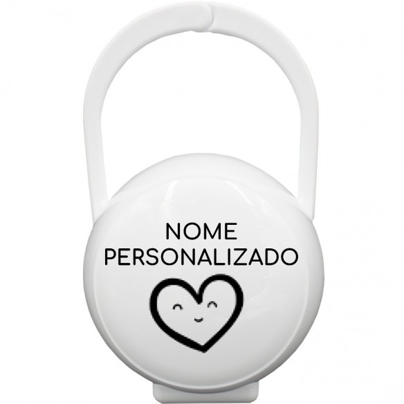 Caixa Porta-Chupetas coração com nome ou frase personalizados Blanco