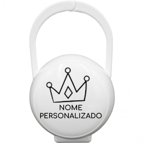 Caixa Porta-Chupetas coroa com nome ou frase personalizados Blanco