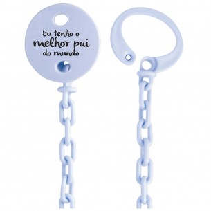 Corrente de chupeta Eu tenho o melhor pai do mundo Azul