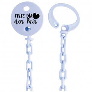 Corrente de chupeta FELIZ DIA dos Pais Azul