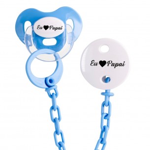 Fucsia Conjunto Chupeta e corrrente Eu LOVE Papai 2