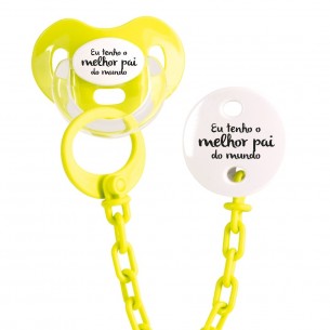 Morado Conjunto Chupeta e corrrente Eu tenho o melhor pai do mundo 2