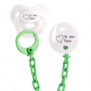 Verde Conjunto Chupeta e corrrente te amo Papai