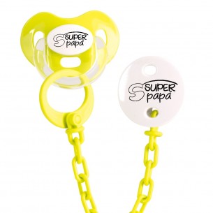 Pistacho Conjunto Chupeta e corrrente Super papa