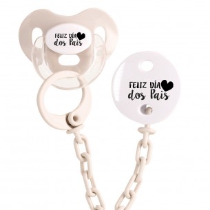 Rojo Conjunto Chupeta e corrrente FELIZ DIA dos Pais 2