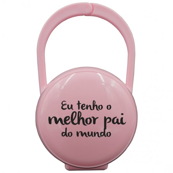 Caixa Porta-Chupetas Eu tenho o melhor pai do mundo Rosa