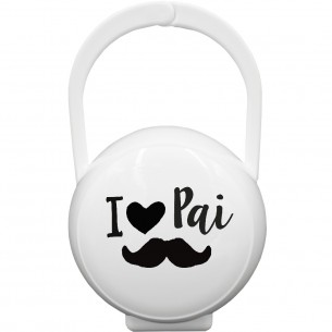 Caixa Porta-Chupetas I LOVE Pai - Bigode Rosa 2