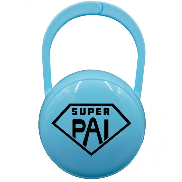 Caixa Porta-Chupetas Super Pai Azul
