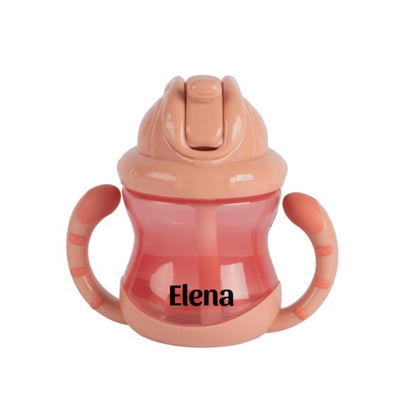 Copo Biberão com Canudo e Nome Personalizado