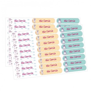 Etiqueta têxtil Unicornio com nome personalizado